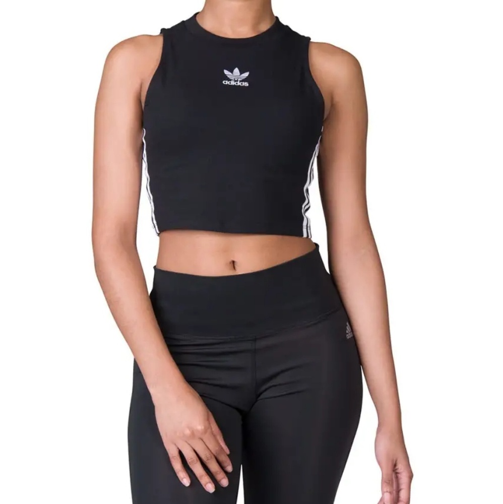❌SOLD ❌ADIDAS Black Crop Womens Tank - Picture 1 of 8